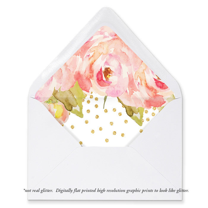 "Krissy" Pink Peony Envelope Liners