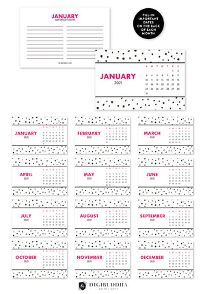 2021 Spotty Dots Desk Calendar by Digibuddha | Coll. 20