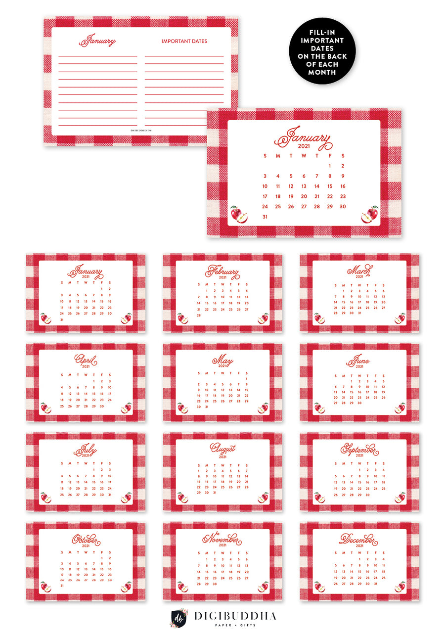 2021 Apple for the Teacher Desk Calendar by Digibuddha | Coll. 28