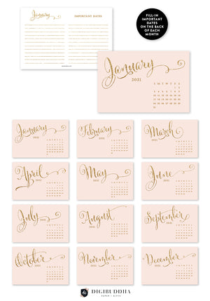 2021 Desk Calendar by Digibuddha | Mila Blush