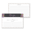 Load image into Gallery viewer, Floral + Stripe Recipe Cards |  Leah Gray Purple
