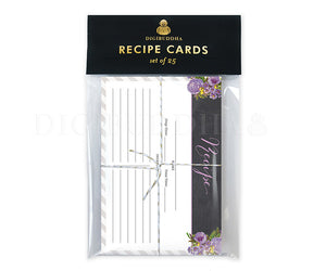 Floral + Stripe Recipe Cards |  Leah Gray Purple