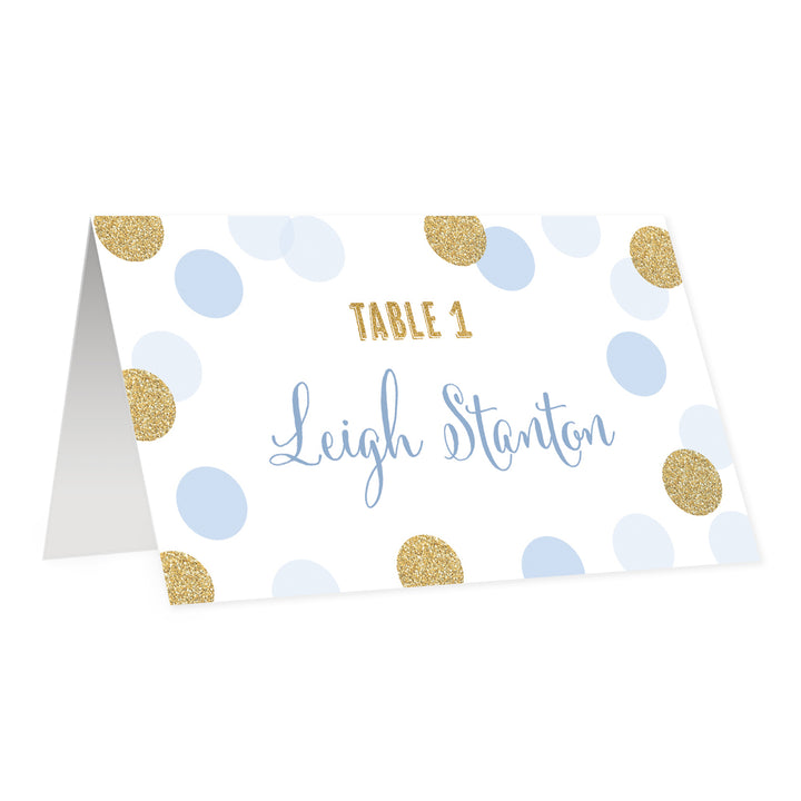 Blue + Gold Dots Place Cards | Leigh