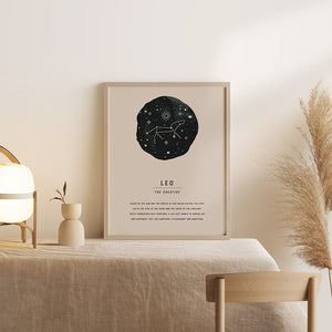 Leo Zodiac Sign Art Print