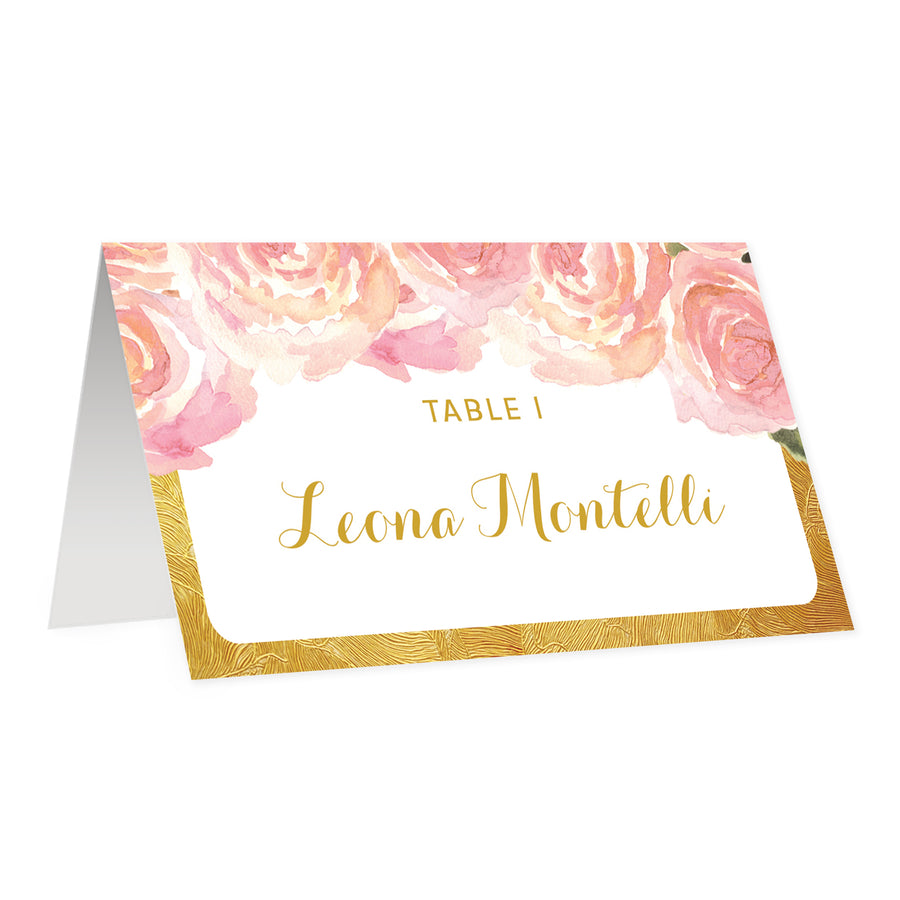 Blush Pink + Gold Place Cards | Leona
