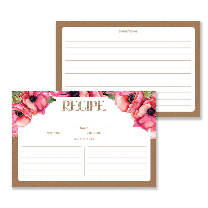 Floral Recipe Cards |  Leona Kraft