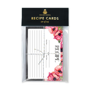 Floral Recipe Cards |  Leona Pink Chalk