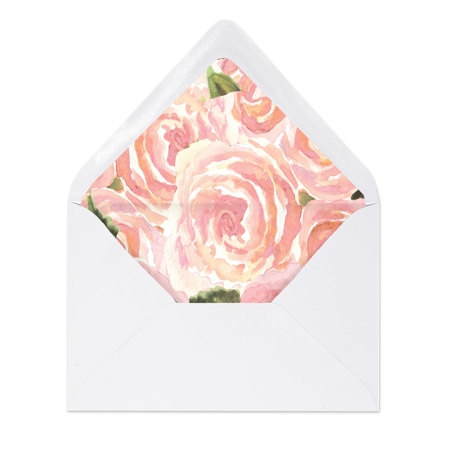 "Leona" Blush Pink + Gold Envelope Liners