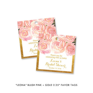 Blush pink + gold "Leona" favor tags | digibuddha.com