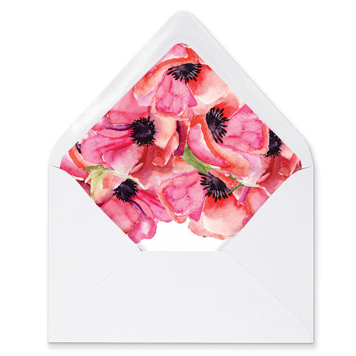 "Leona" Chalkboard + Pink Anemone Envelope Liners
