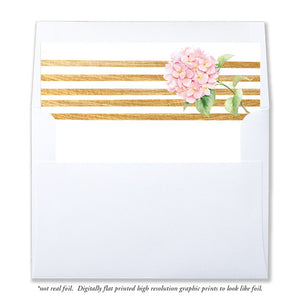"Lia" Pink + Gold Stripe Envelope Liners