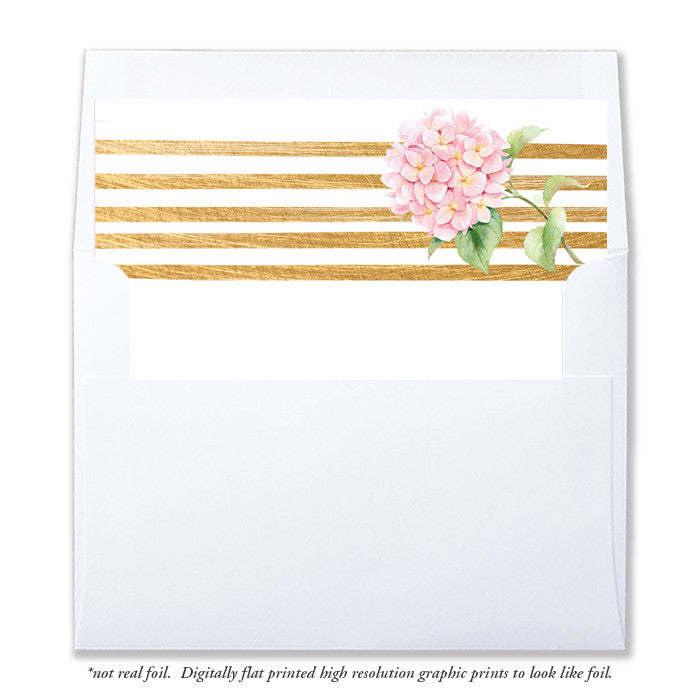 "Lia" Pink + Gold Stripe Envelope Liners