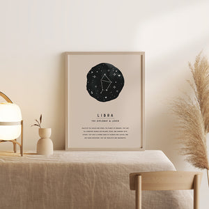 Libra Zodiac Sign Art Print