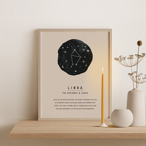 Libra Zodiac Sign Art Print