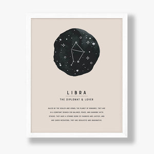 Libra Zodiac Sign Art Print