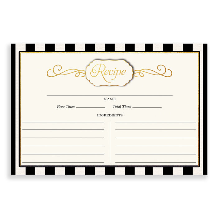 Stripe Recipe Cards |  Madison Black