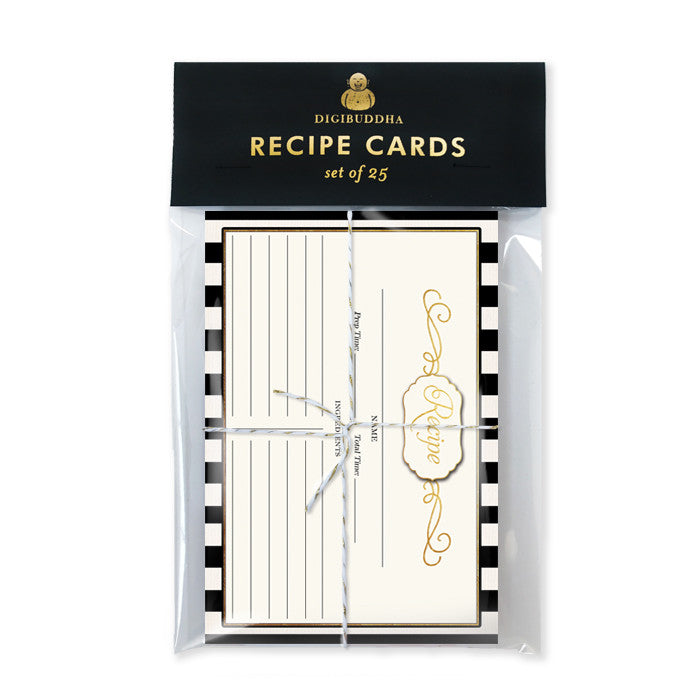 Stripe Recipe Cards |  Madison Black