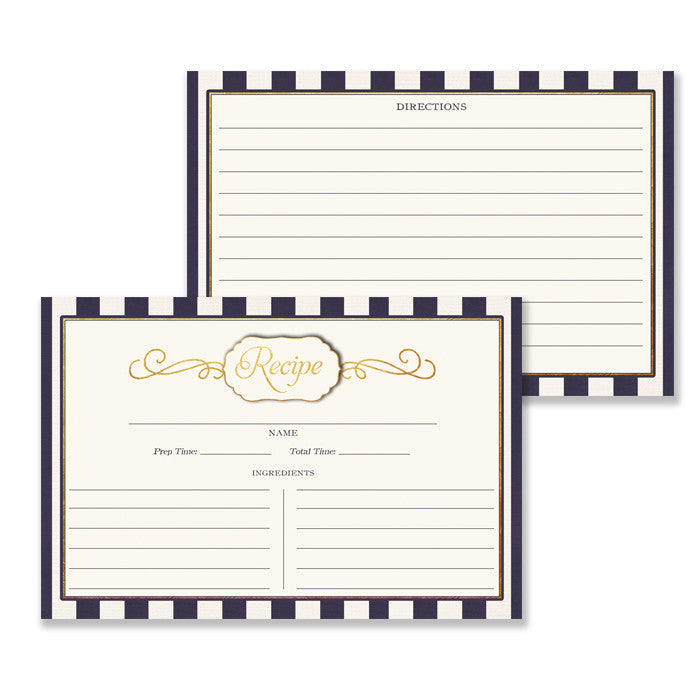 Stripe Recipe Cards |  Madison Navy