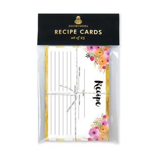 Floral + Stripe Recipe Cards |  Mady Gold