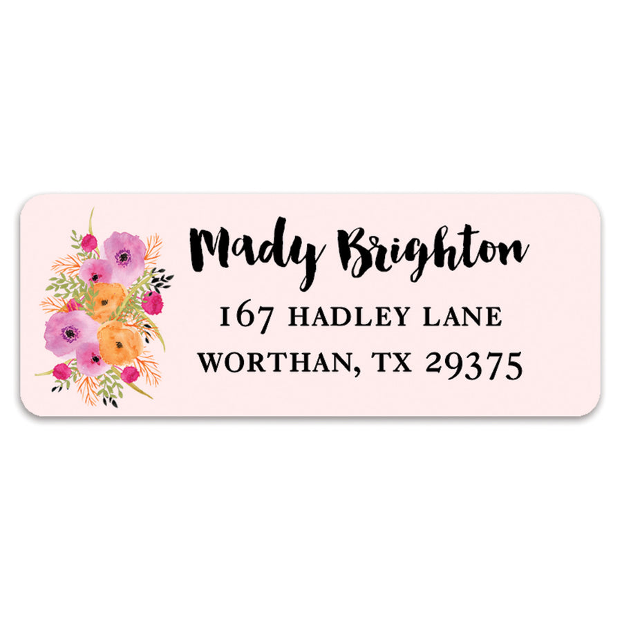 Floral and Pink Address Labels | Mady