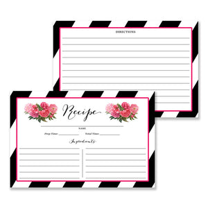 Floral + Stripe Recipe Cards |  Meadow