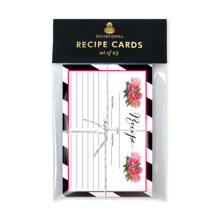 Floral + Stripe Recipe Cards |  Meadow