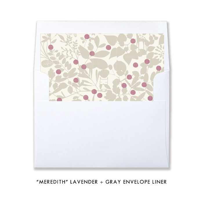 "Meredith" Lavender + Gray Baptism Invitation
