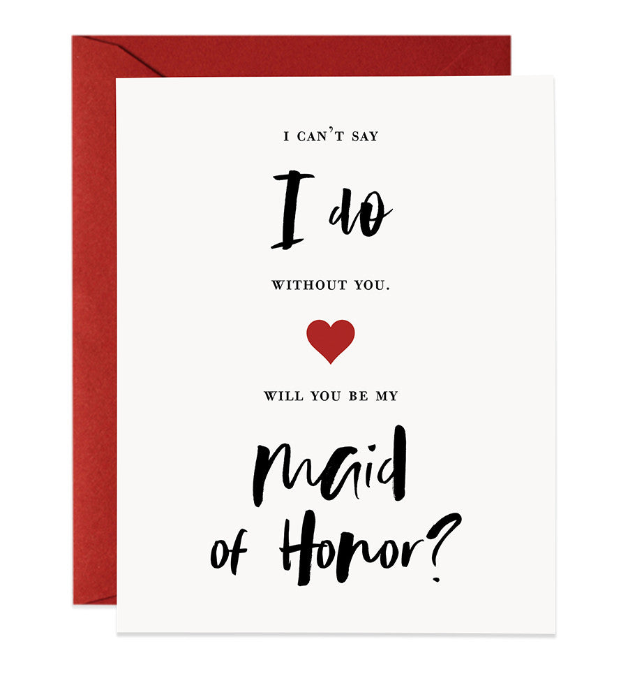 Modern Lettering Maid of Honor Proposal Card | Mia