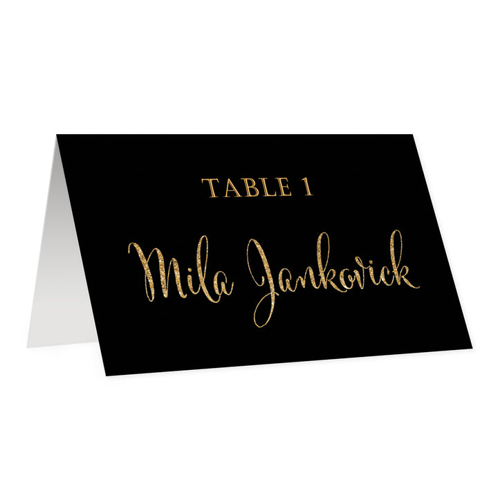 Black + Gold Place Cards | Mila