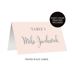 Blush + Silver Place Cards | Mila