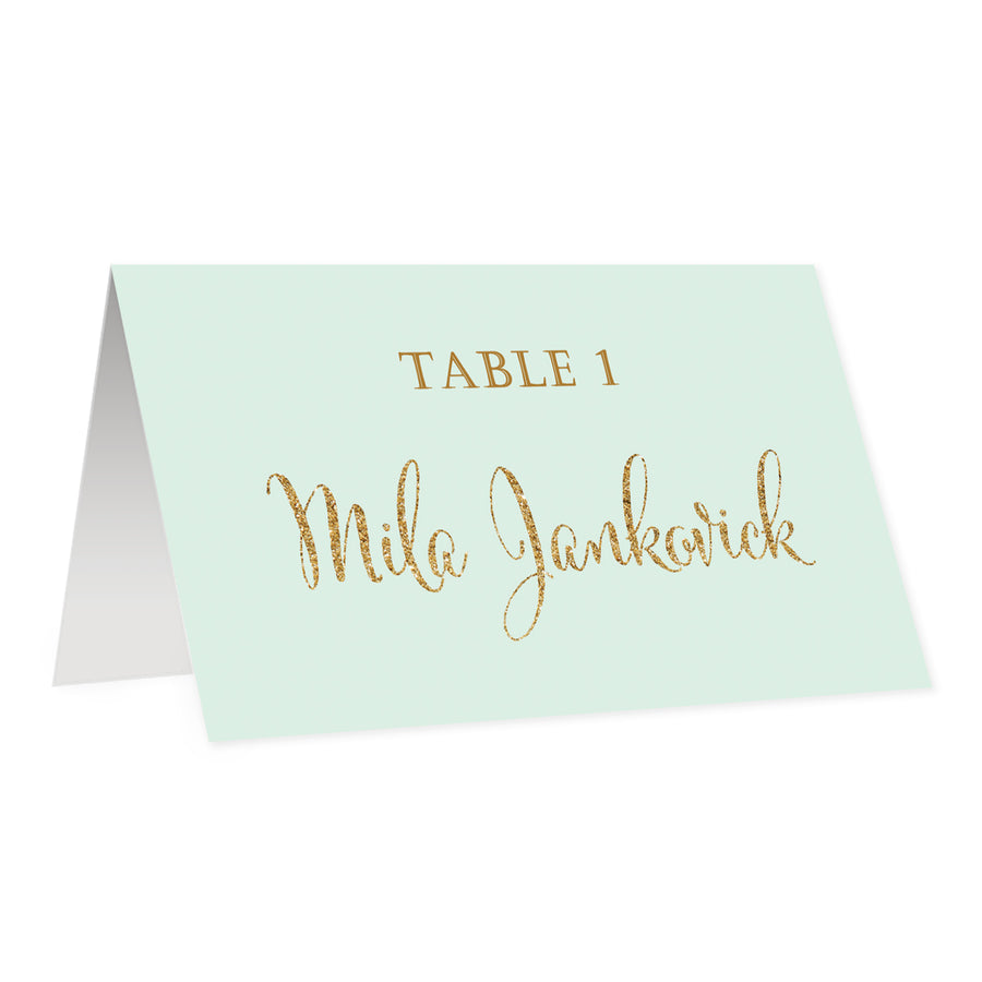 Mint + Gold Place Cards | Mila