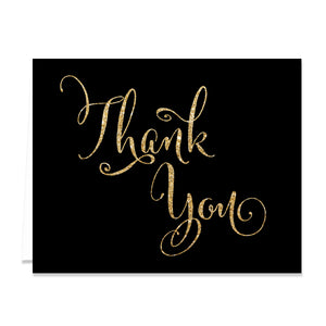 "Mila" Black + Gold Thank You Card