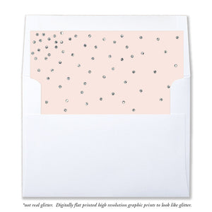 "Mila" Blush Pink + Silver Envelope Liners