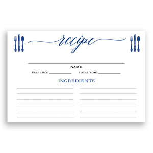 Blue Calligraphy Recipe Cards  |  Molly