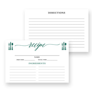 Forest Green Calligraphy Recipe Cards | Molly