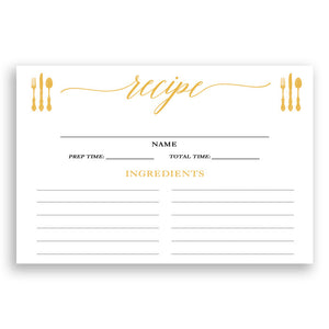 Gold Calligraphy Recipe Cards | Molly