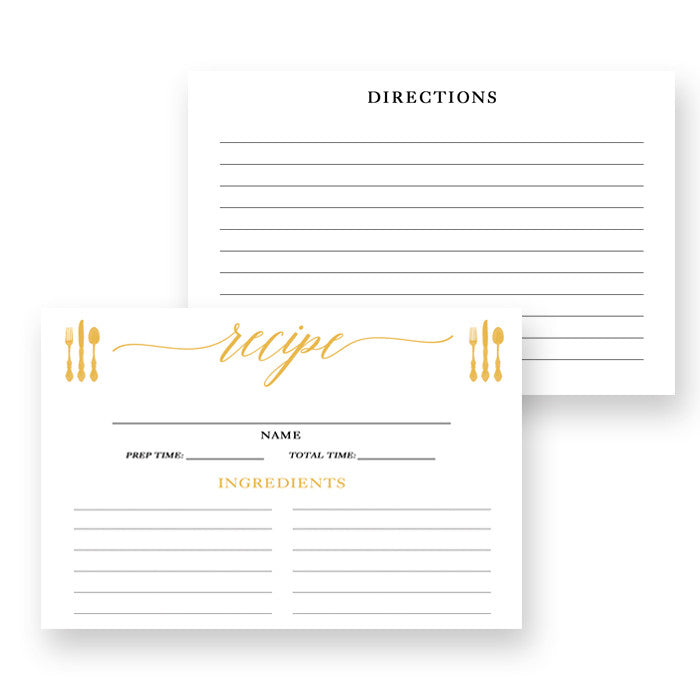 Gold Calligraphy Recipe Cards | Molly