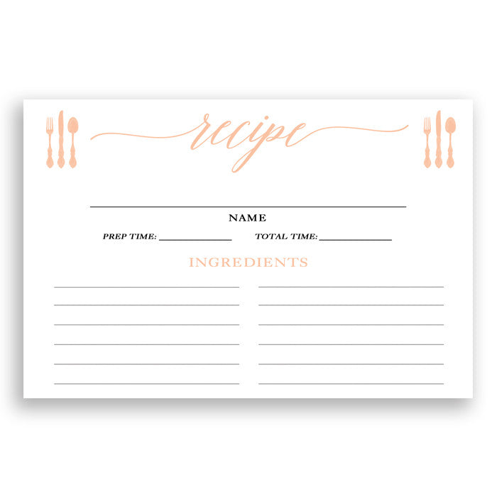 Peach Calligraphy Recipe Cards Gift Set |  Molly