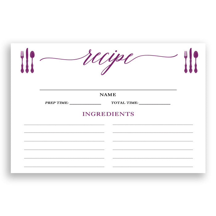 Plum Calligraphy Recipe Cards Gift Set |  Molly