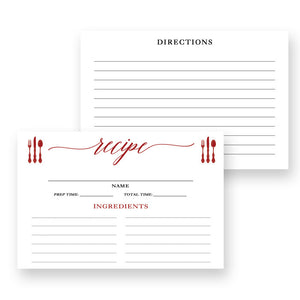 Red Calligraphy Recipe Cards | Molly