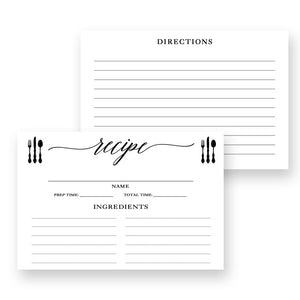 Black Calligraphy Recipe Cards |  Molly