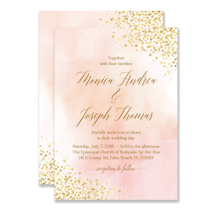 "Monica" Blush Wedding Invitation