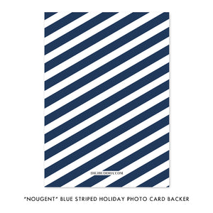 Blue Striped Holiday Card