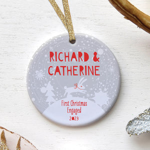 First Christmas Engagement Ornament, Personalized | 1