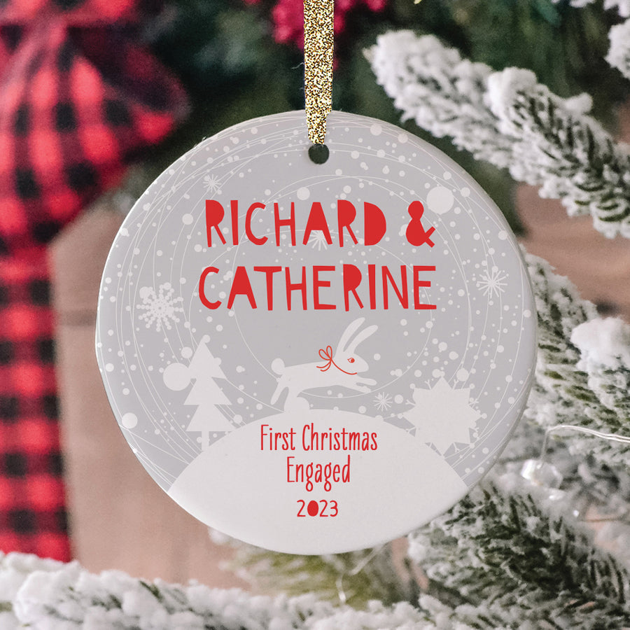 First Christmas Engagement Ornament, Personalized | 1