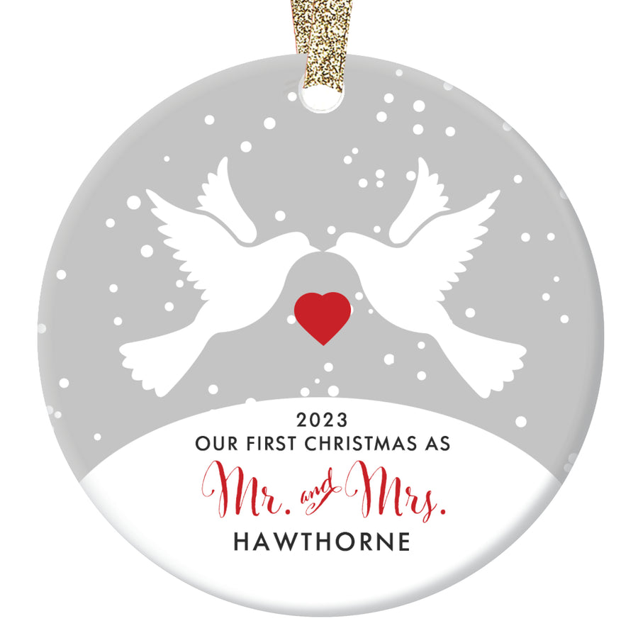 First Christmas as Mr and Mrs Ornament, Personalized | 35