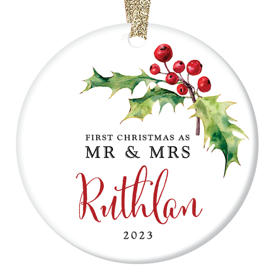 First Christmas as Mr and Mrs Ornament, Personalized | 59