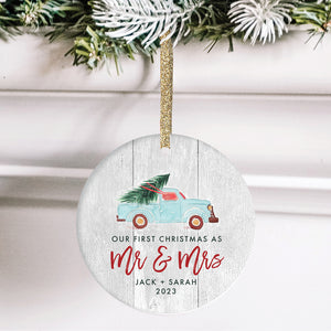 First Christmas as Mr and Mrs Ornament, Personalized | 351