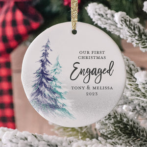 First Christmas Engaged Ornament, Personalized | 363