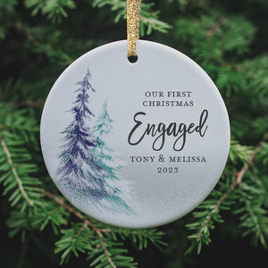 First Christmas Engaged Ornament, Personalized | 363
